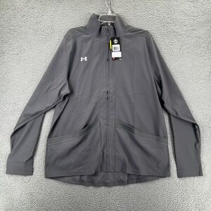 Under Armour Pre-Game Woven Jacket Womens 2XL Loose Fit Gray Soft Stretch